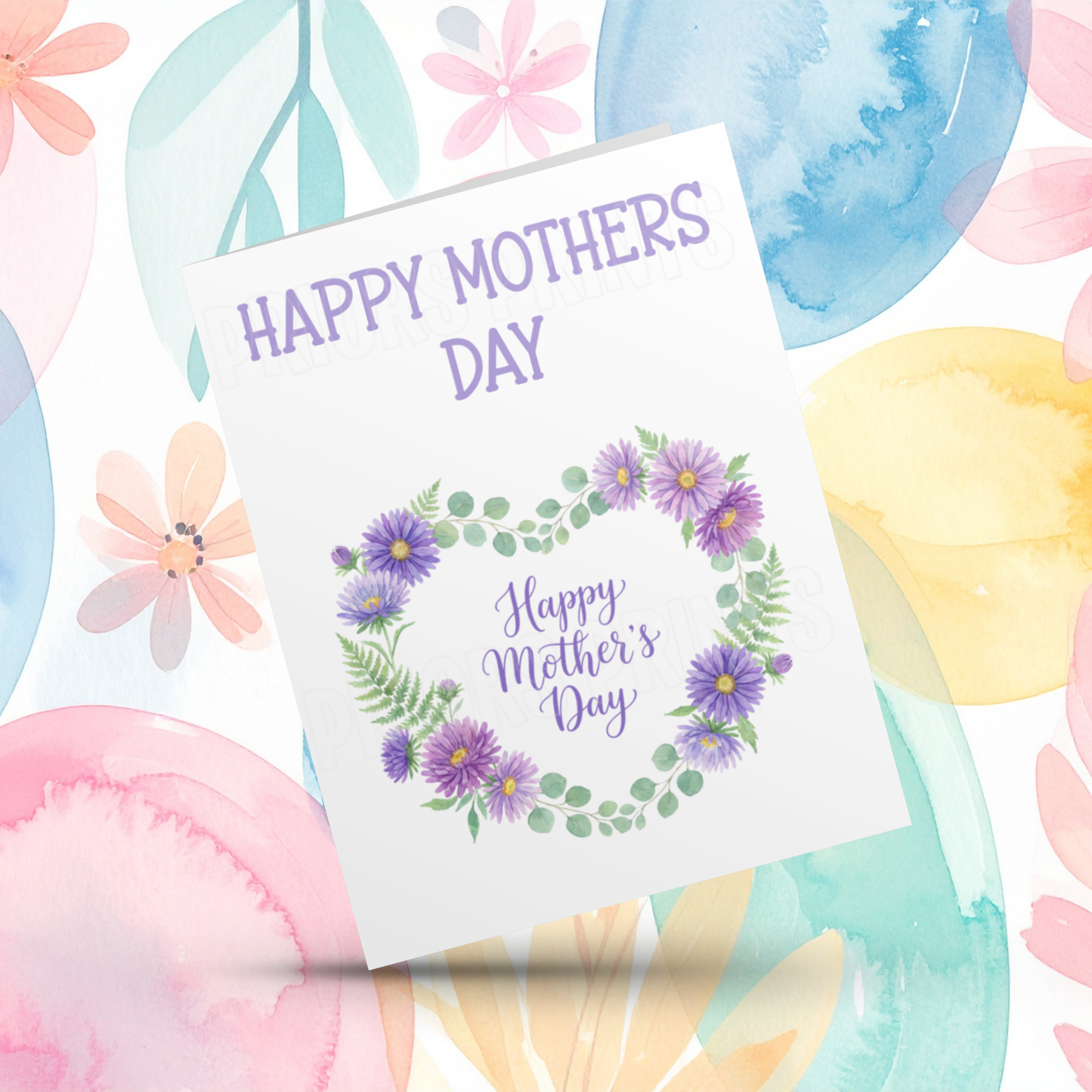 Flower Heart Happy Mothers Day Card