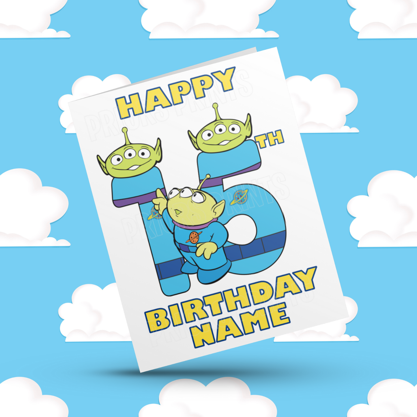 Personalised Aliens Birthday Card with Age 1-20 Years (Toy Story)