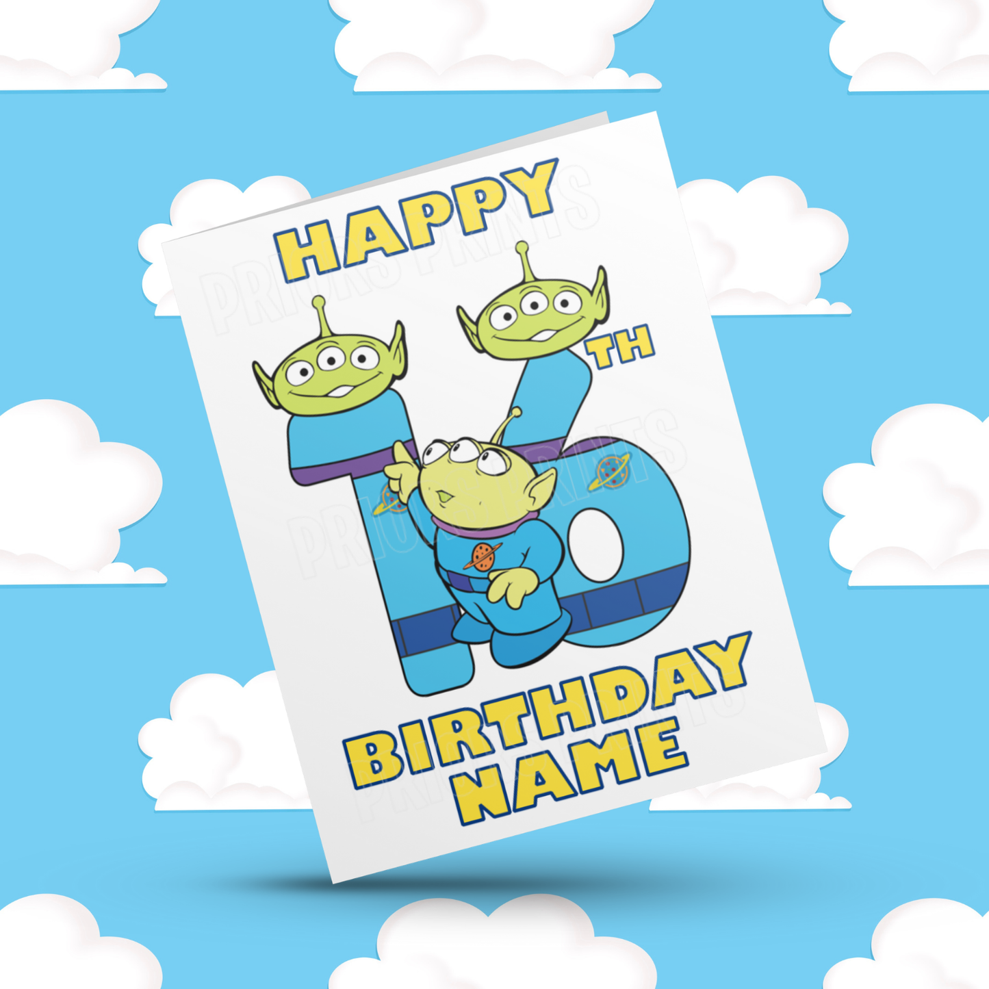 Personalised Aliens Birthday Card with Age 1-20 Years (Toy Story)