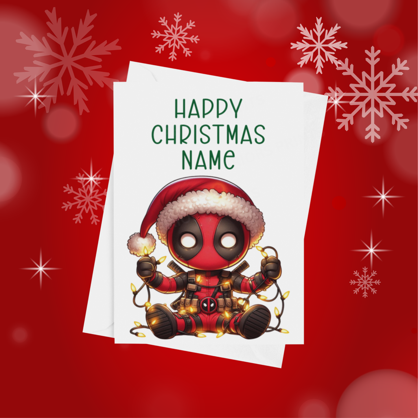 Characters in Christmas Lights Personalised Christmas Card