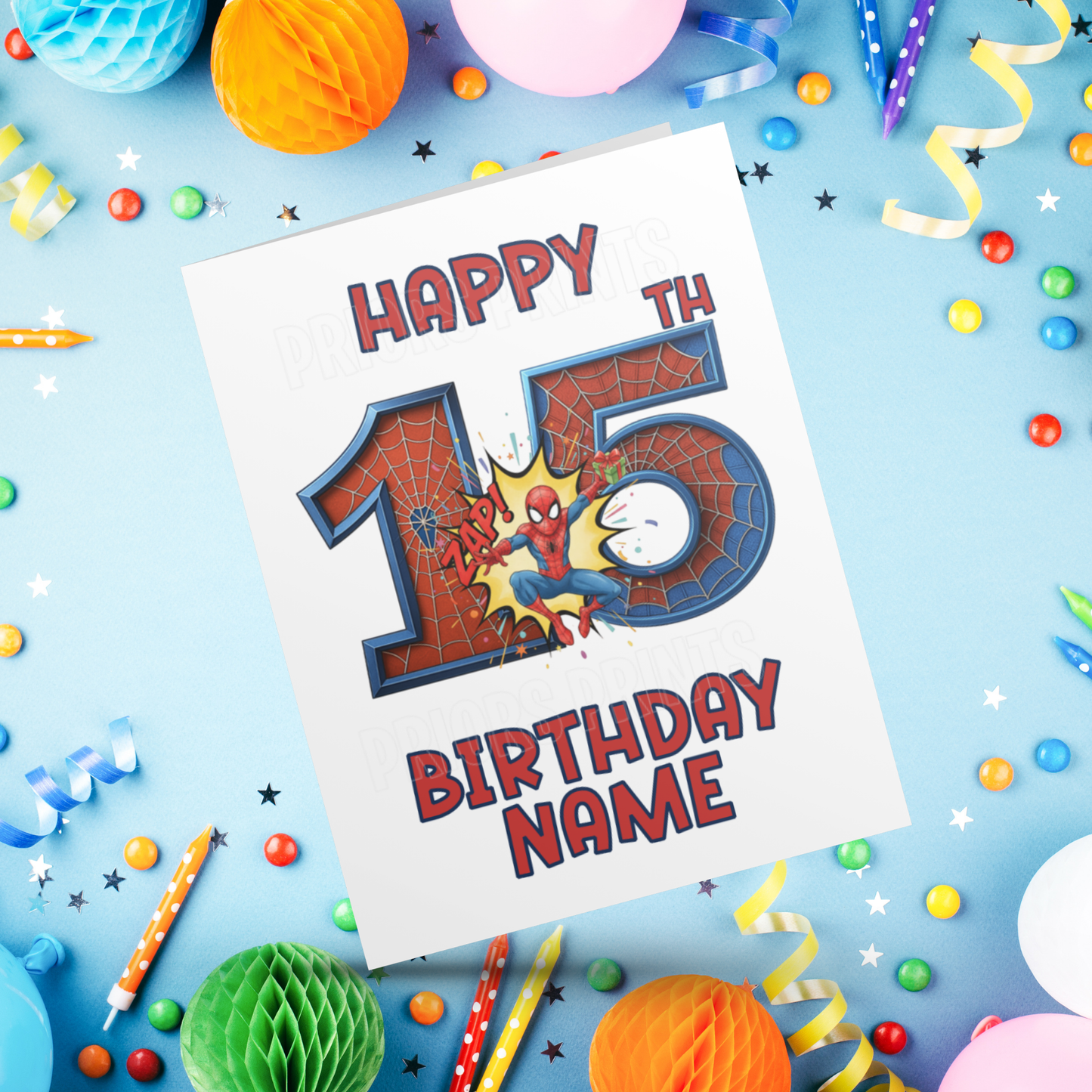 Personalised Spiderman Birthday Card with age 1-20 I Marvel I Superhero