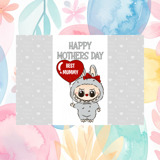 Labubu Happy Mothers Day Chocolate Bar Wrapper