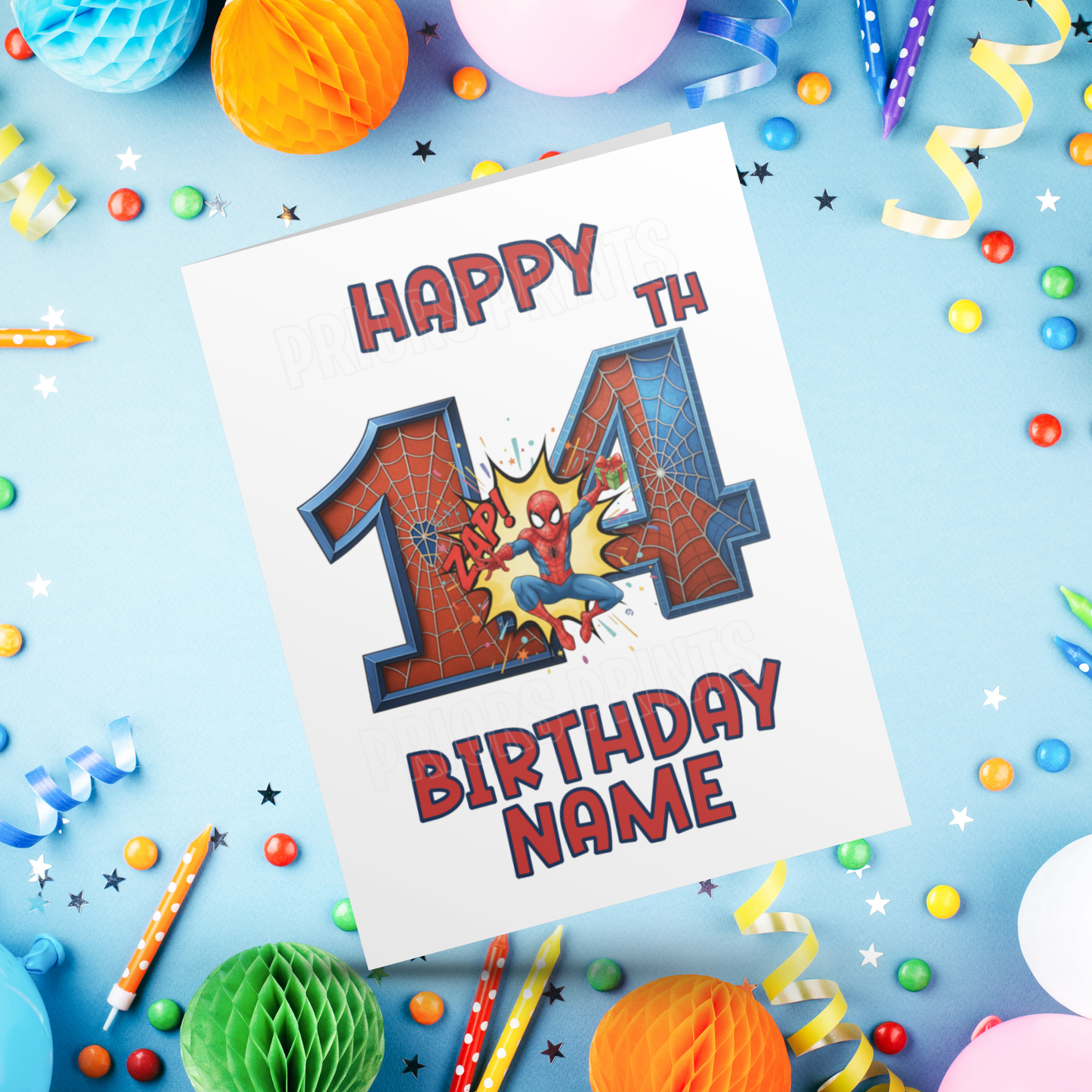 Personalised Spiderman Birthday Card with age 1-20 I Marvel I Superhero
