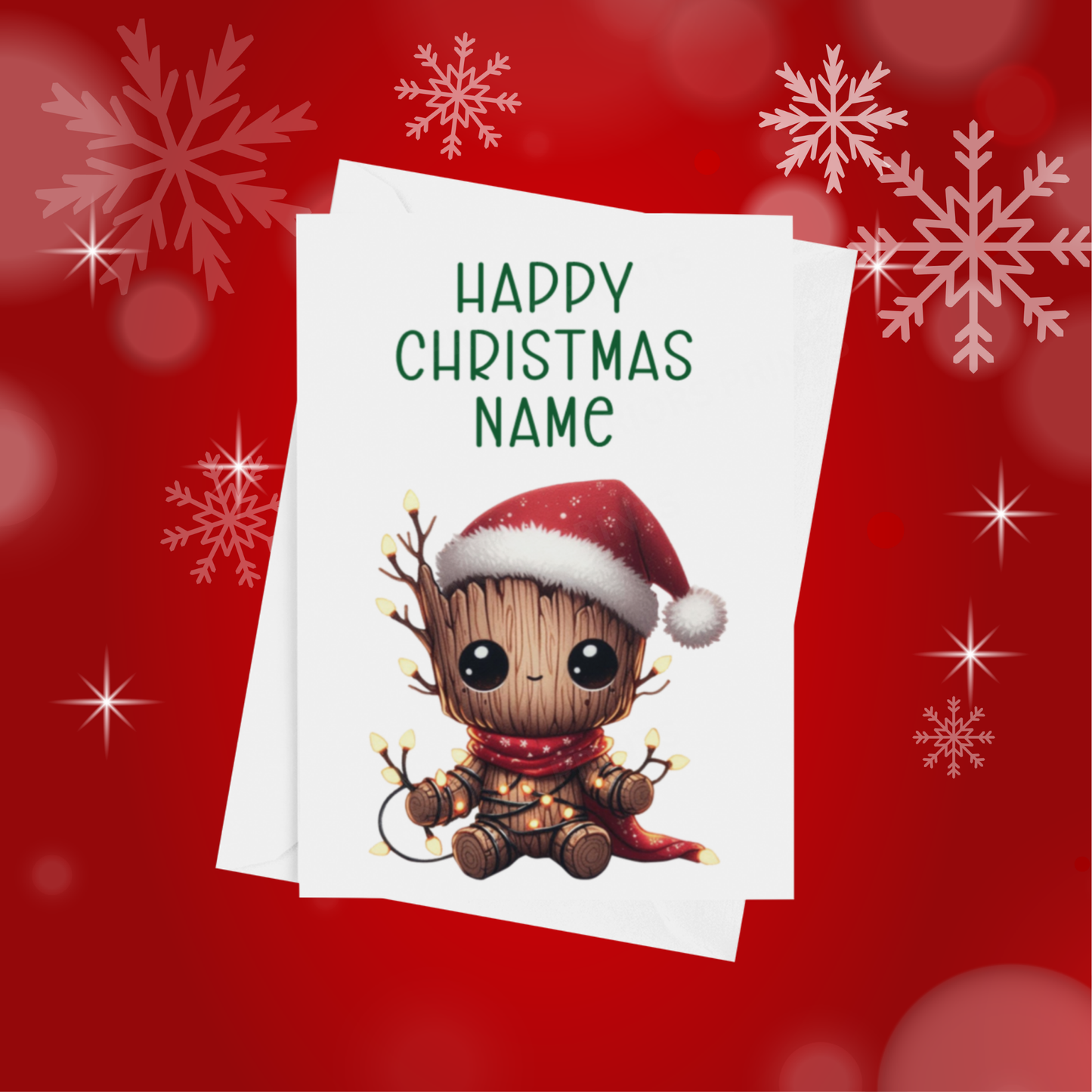 Characters in Christmas Lights Personalised Christmas Card