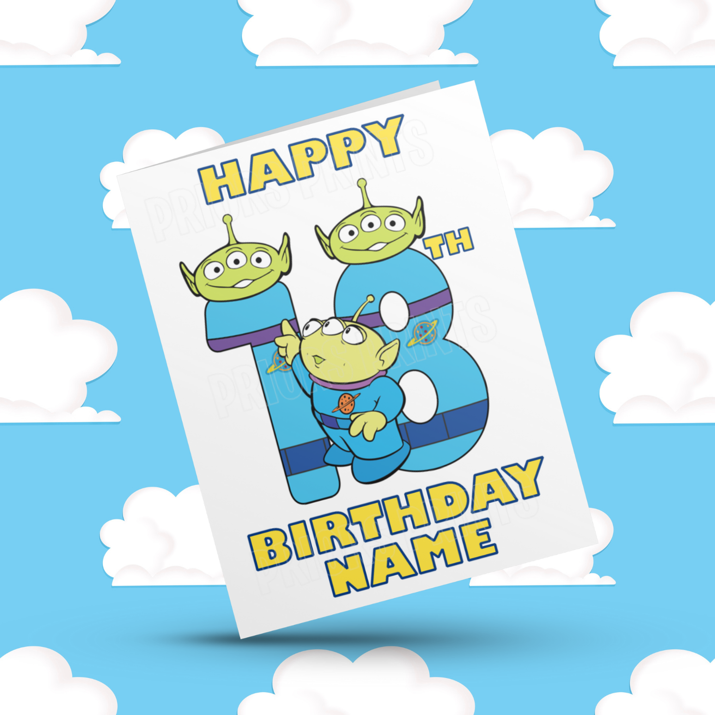 Personalised Aliens Birthday Card with Age 1-20 Years (Toy Story)