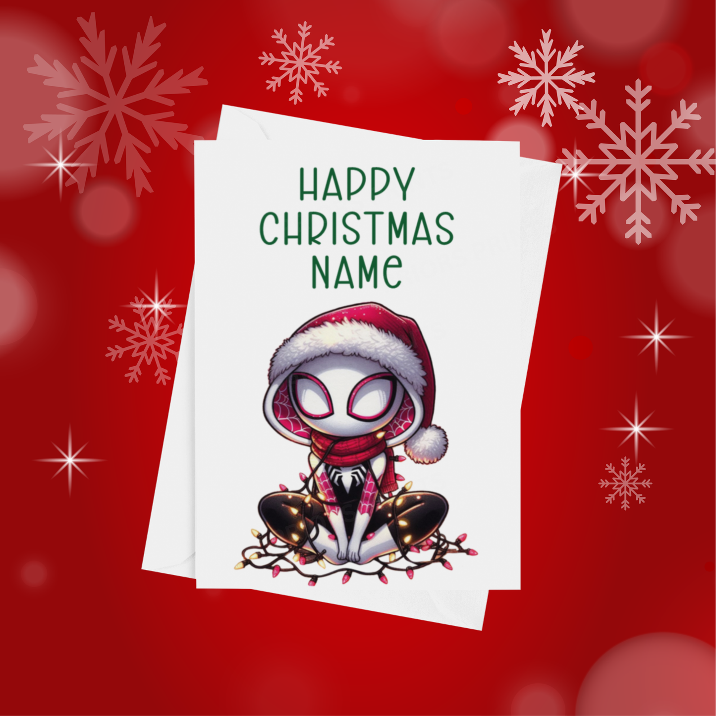 Characters in Christmas Lights Personalised Christmas Card
