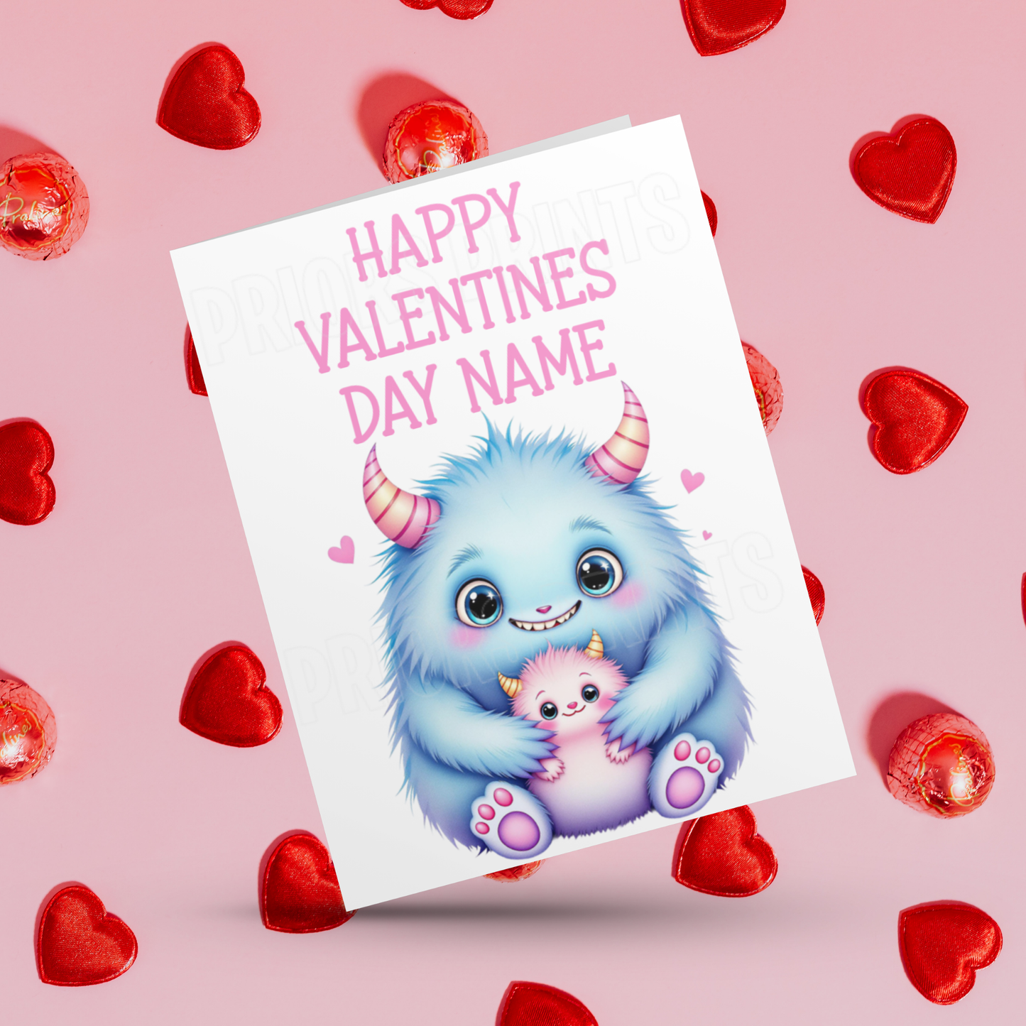 Cute Monsters Personalised Valentines Day Card