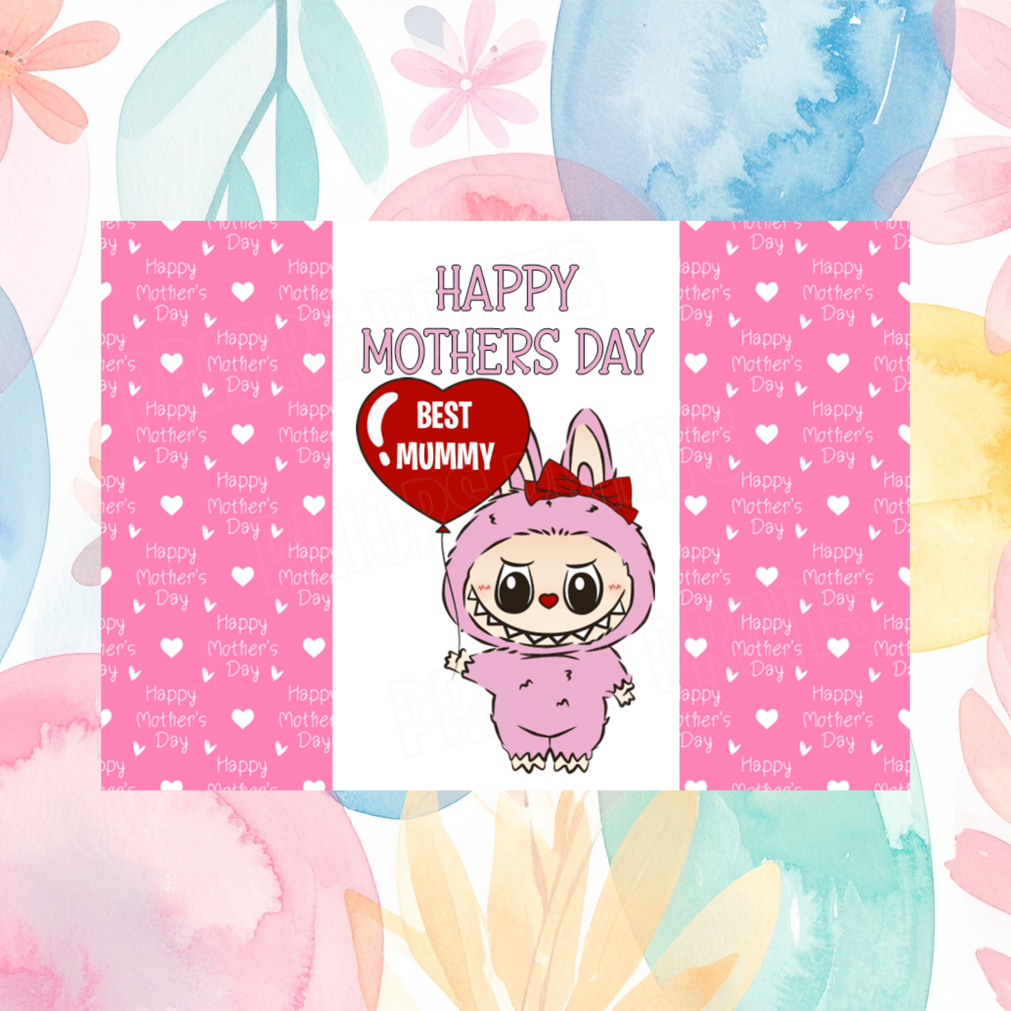 Labubu Happy Mothers Day Chocolate Bar Wrapper