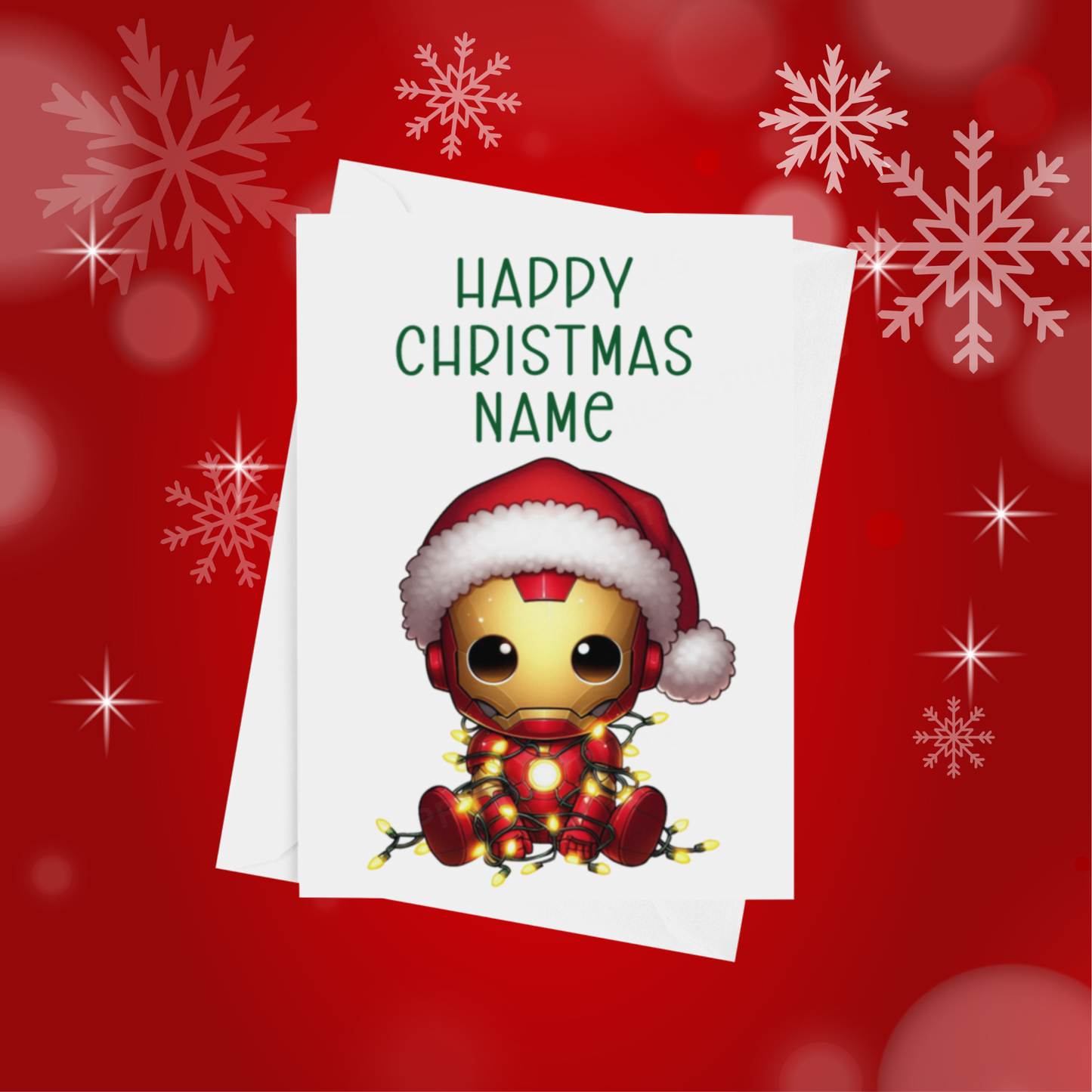 Characters in Christmas Lights Personalised Christmas Card