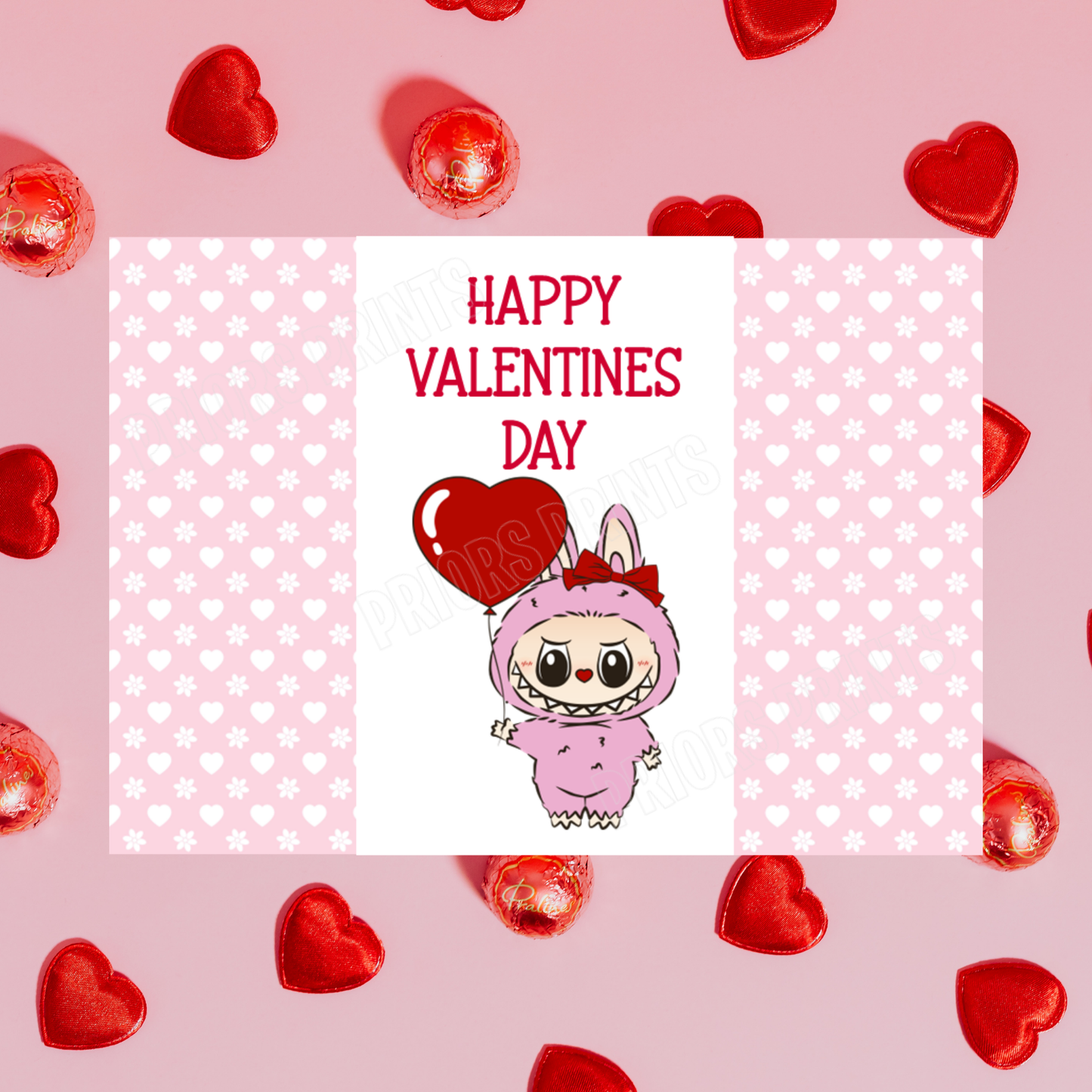 Labubu Valentines Day Chocolate Bar Wrappers