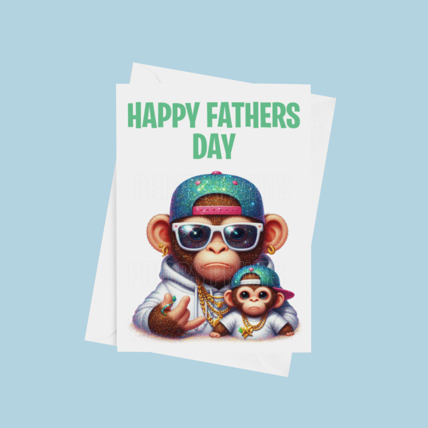 Father & Child Cool Animals Happy Fathers Day Card
