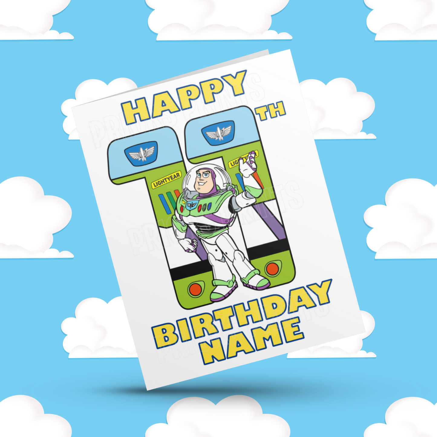 Personalised Buzz Lightyear Birthday Card with Age 1-20 Years (Toy Story)
