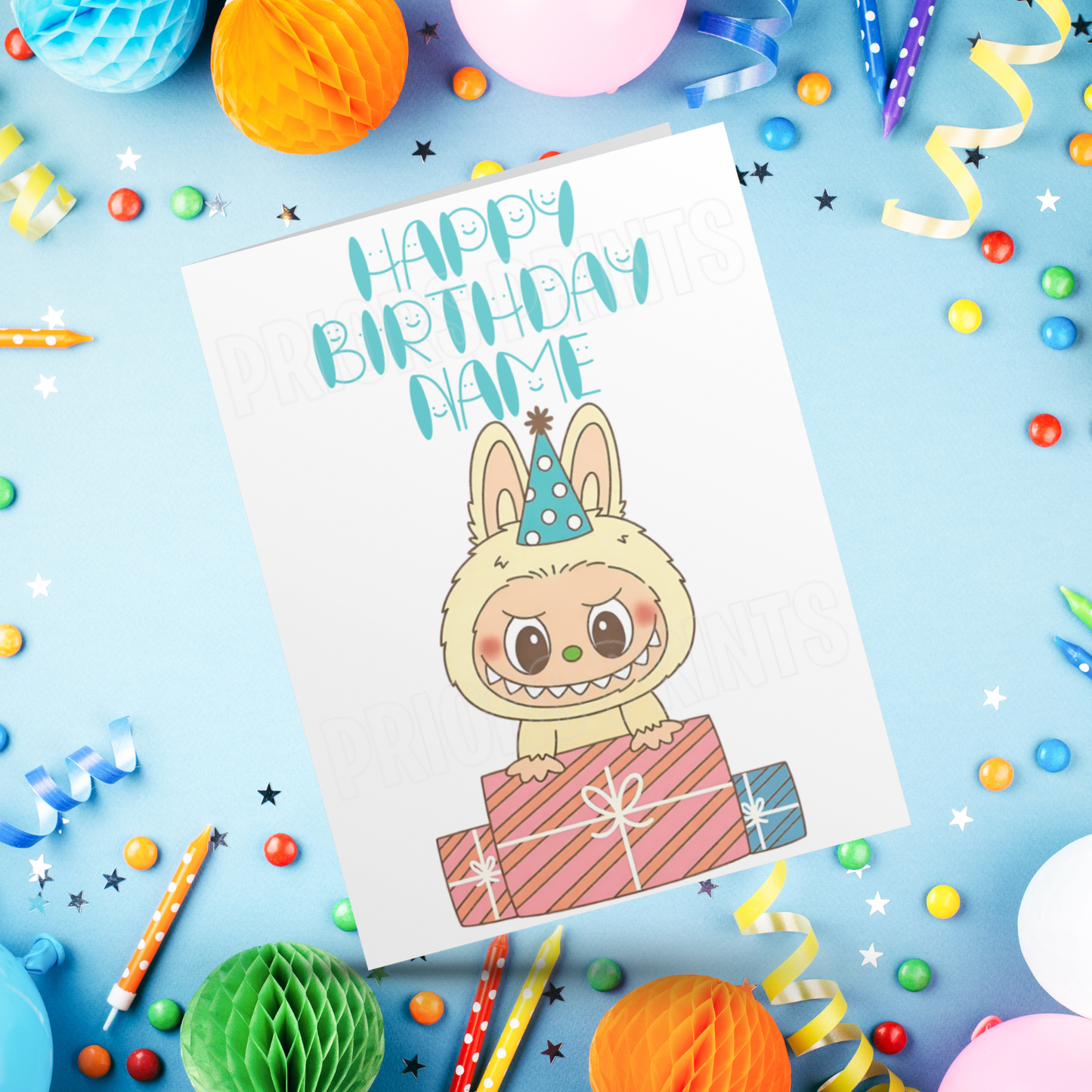 Personalised Labubu Birthday Card