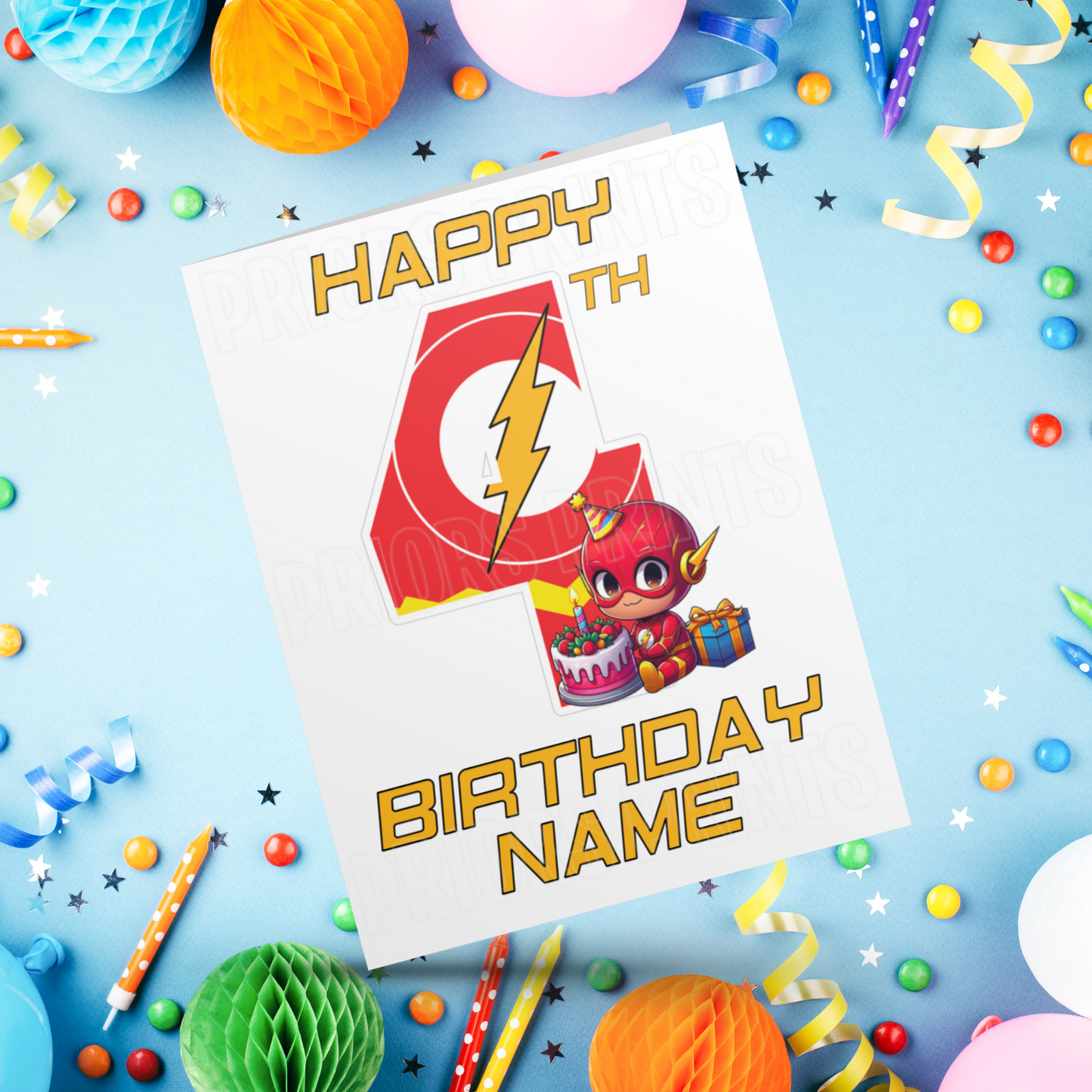 Personalised The Flash Birthday Card with Age 1-20 Years (Marvel)
