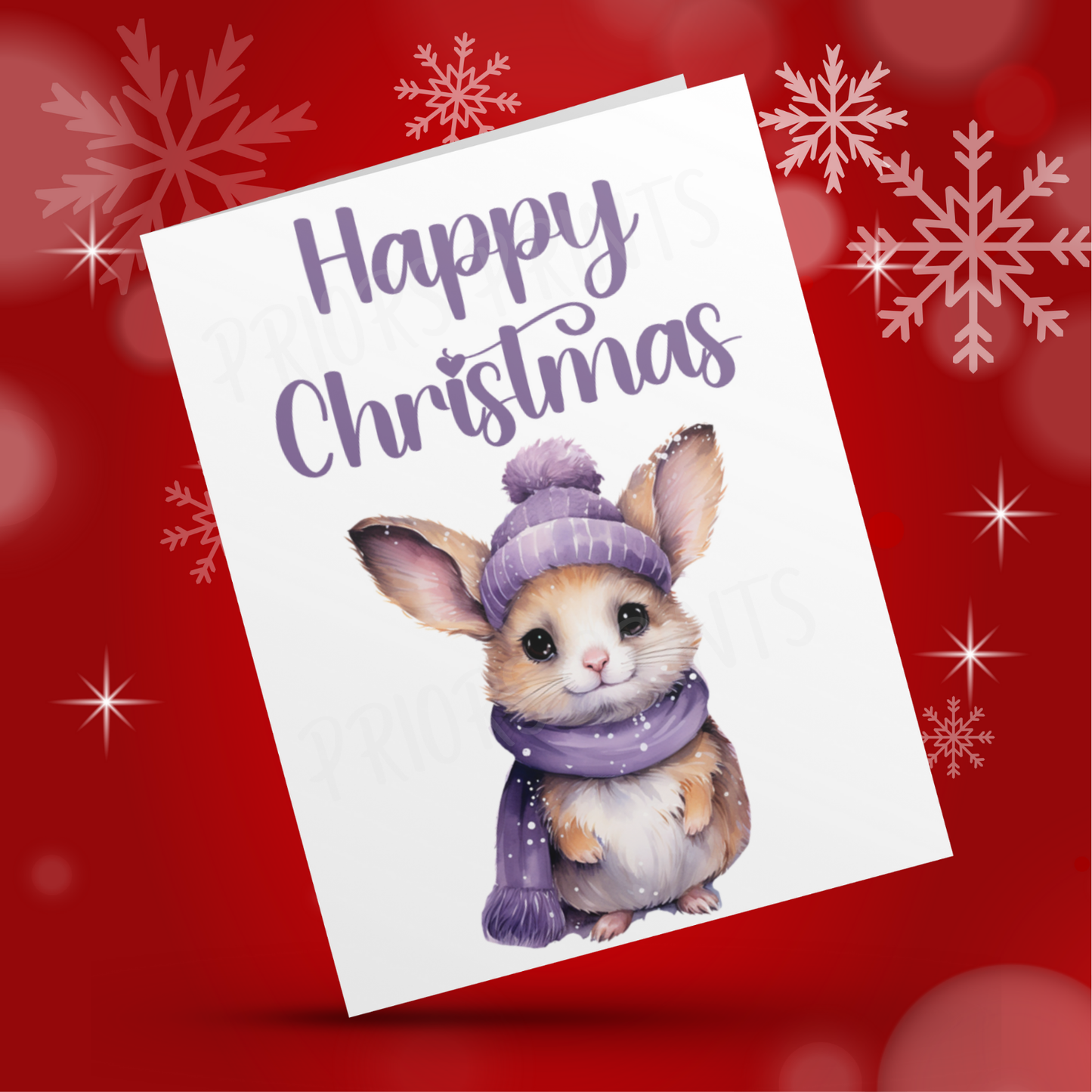 Cute Purple Christmas Cards