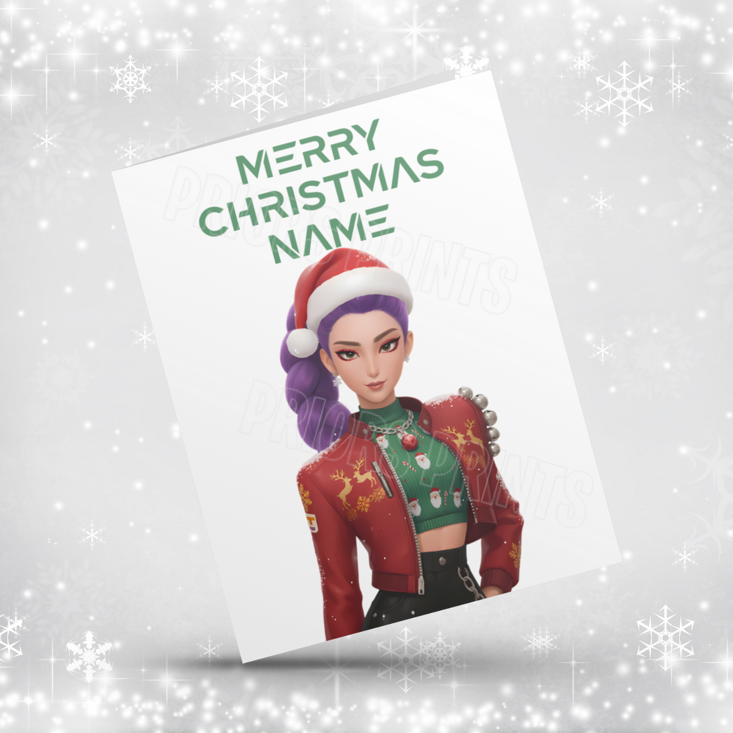 K Pop Demon Hunters Personalised Christmas Card NEW