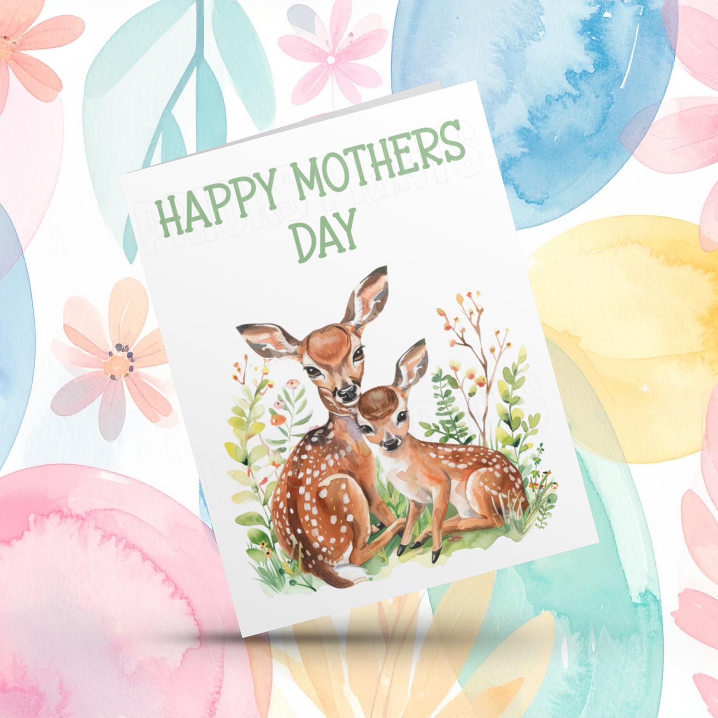 Cute Animals with Babies Happy Mothers Day Card