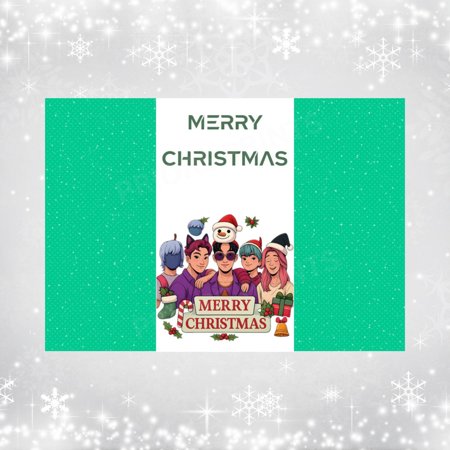 K Pop Demon Hunter Christmas Chocolate Bar Wrapper