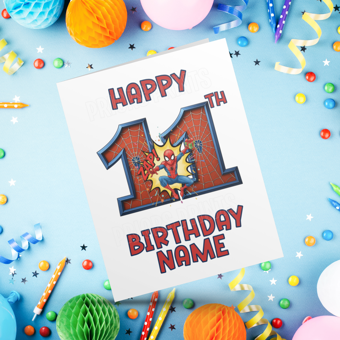 Personalised Spiderman Birthday Card with age 1-20 I Marvel I Superhero