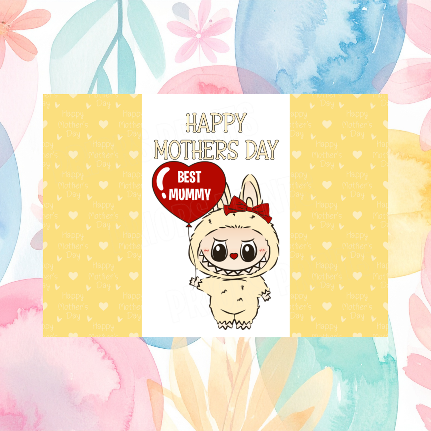 Labubu Happy Mothers Day Chocolate Bar Wrapper
