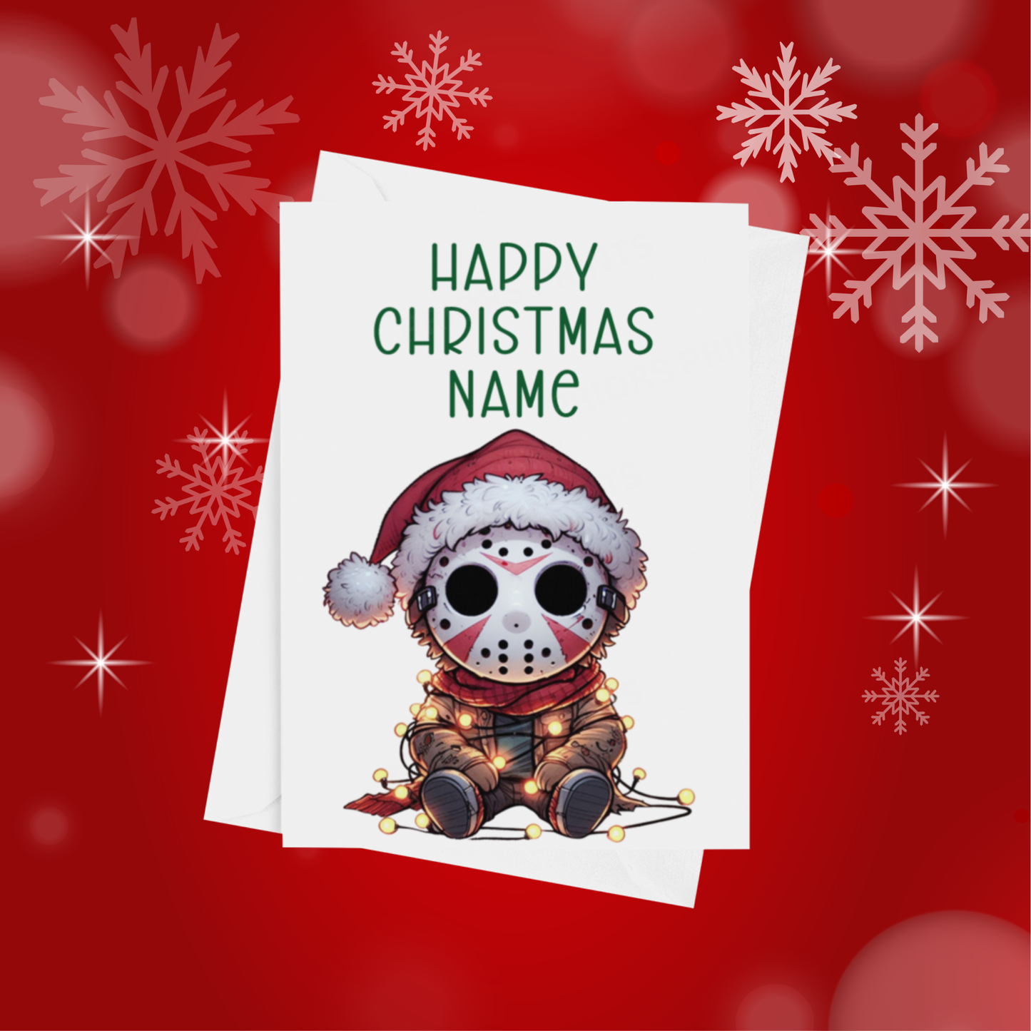 Characters in Christmas Lights Personalised Christmas Card