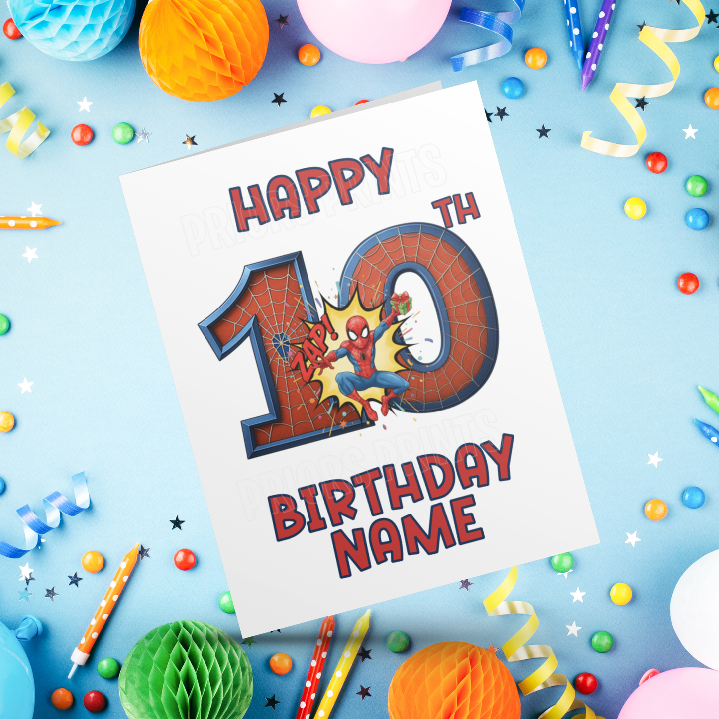 Personalised Spiderman Birthday Card with age 1-20 I Marvel I Superhero