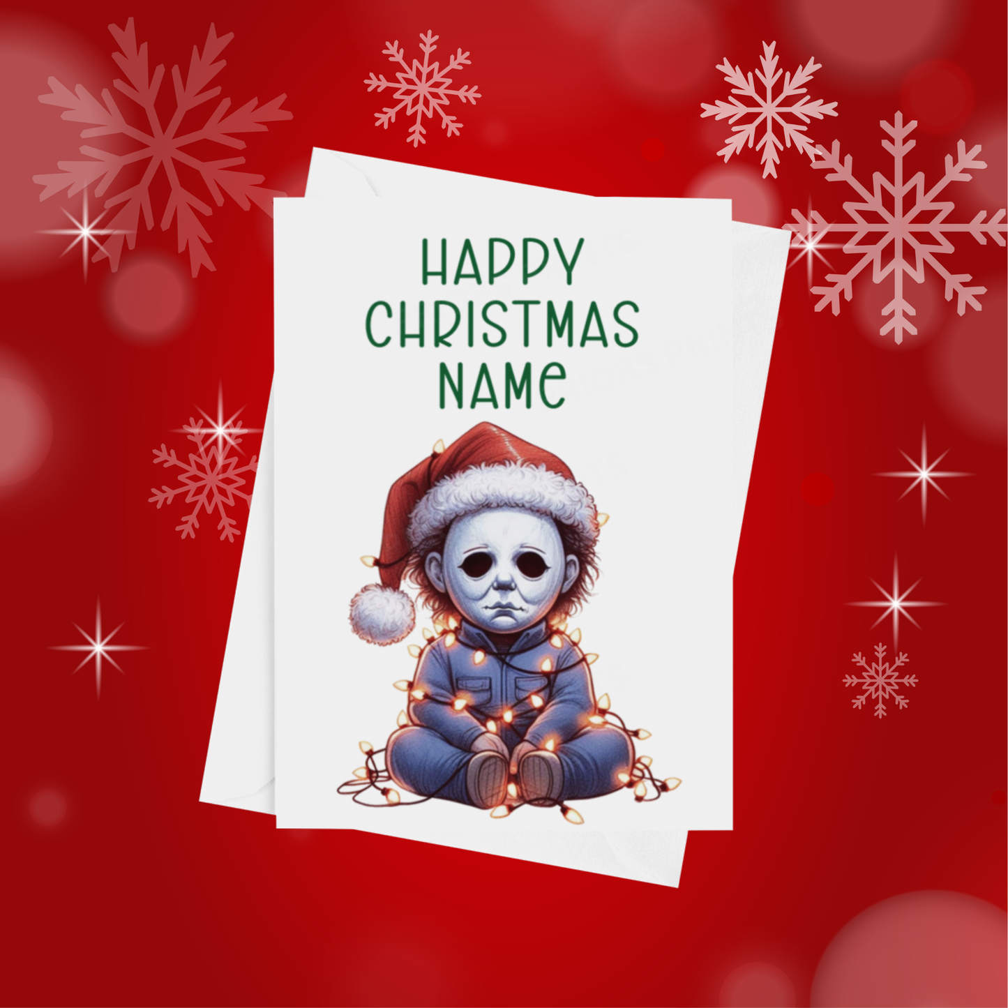 Characters in Christmas Lights Personalised Christmas Card