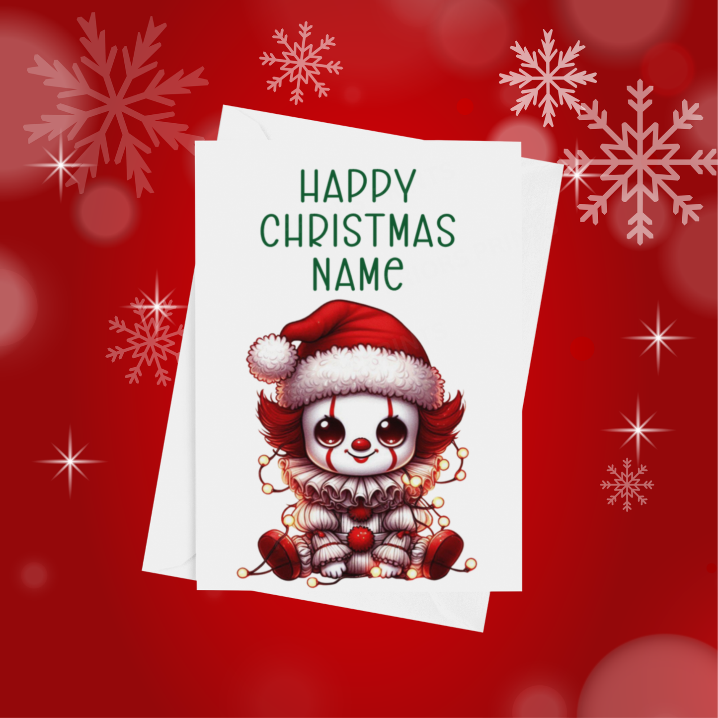 Characters in Christmas Lights Personalised Christmas Card