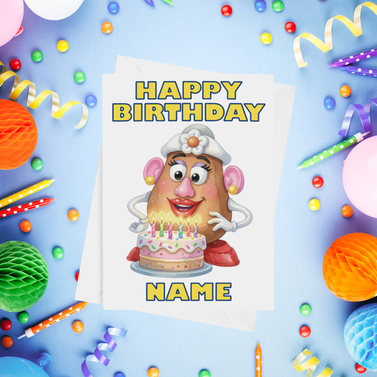 Personalised Mr or Mrs Potato Head Birthday Cards- Toy Story