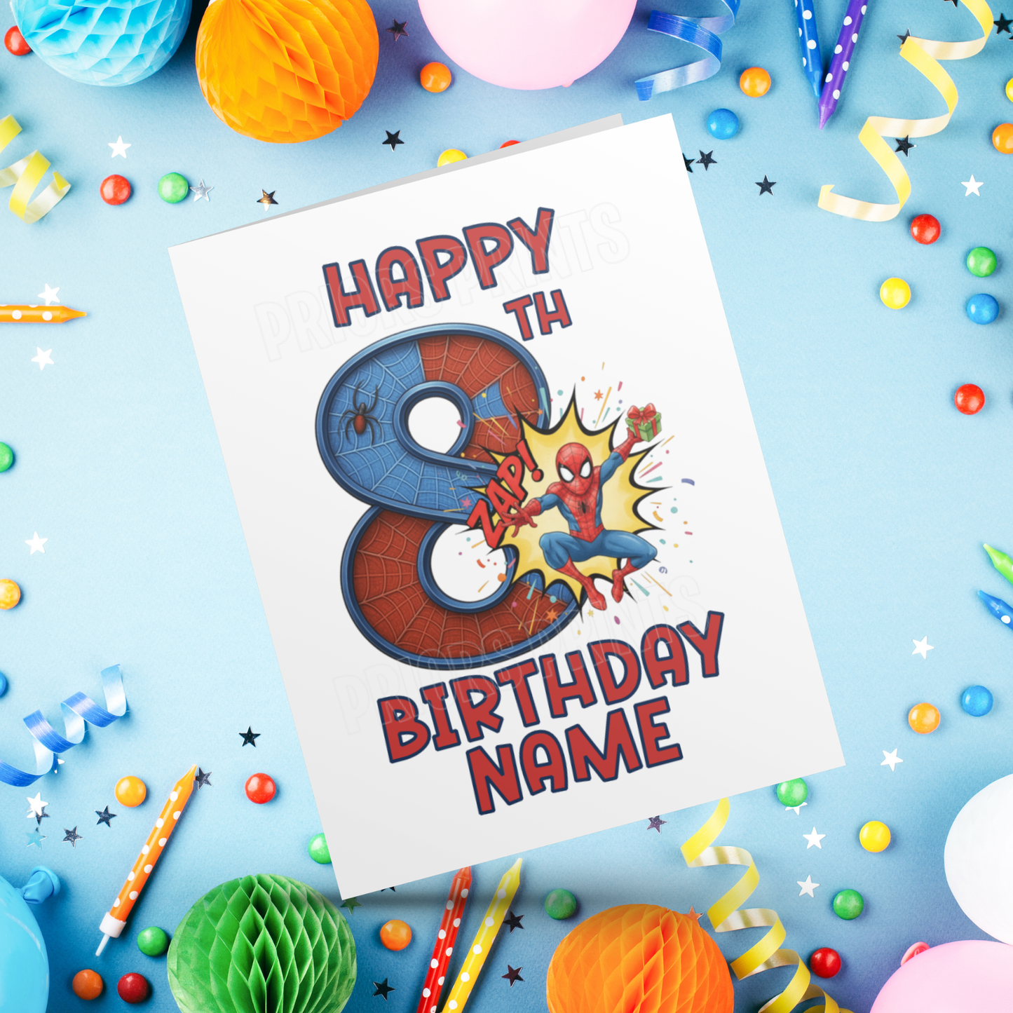 Personalised Spiderman Birthday Card with age 1-20 I Marvel I Superhero