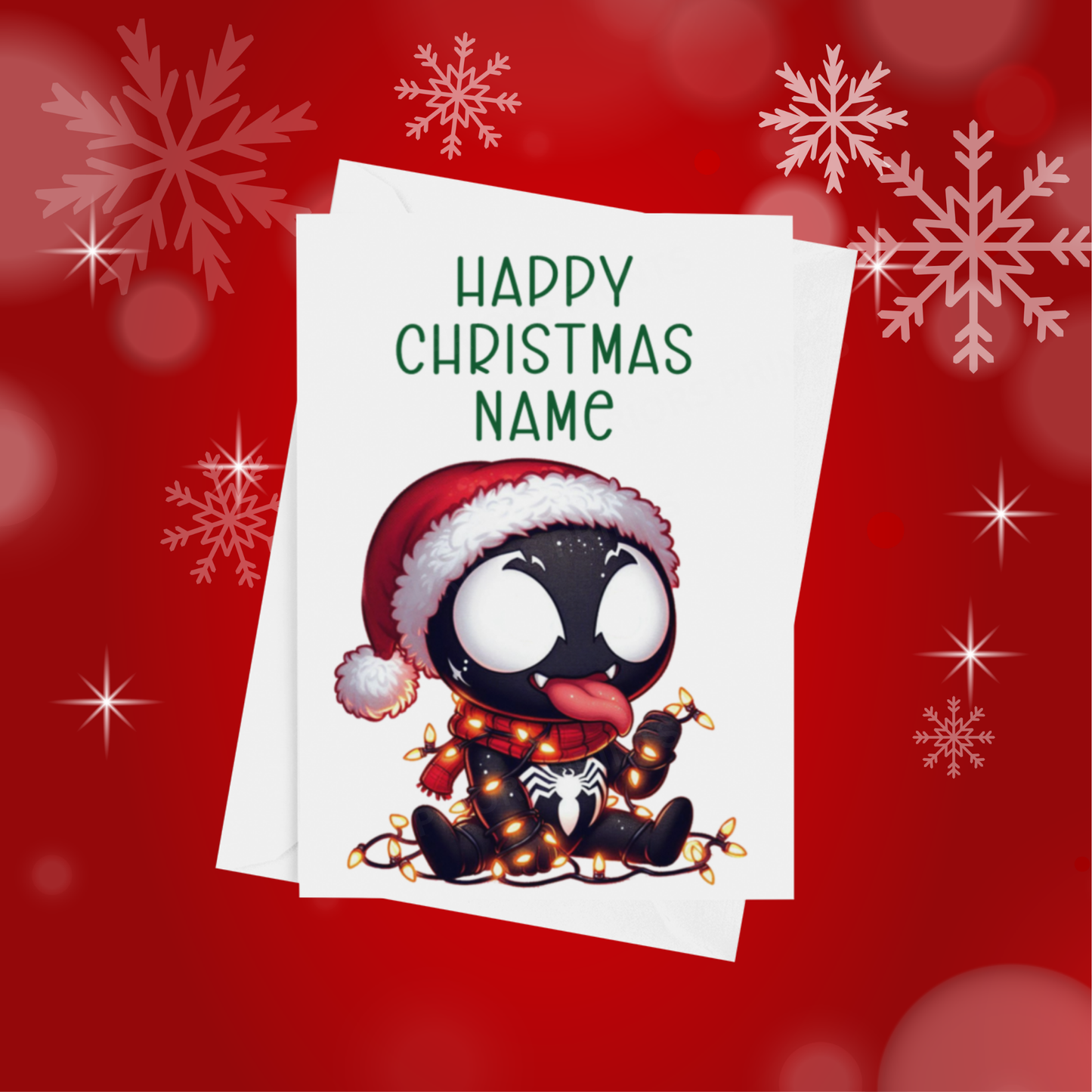 Characters in Christmas Lights Personalised Christmas Card