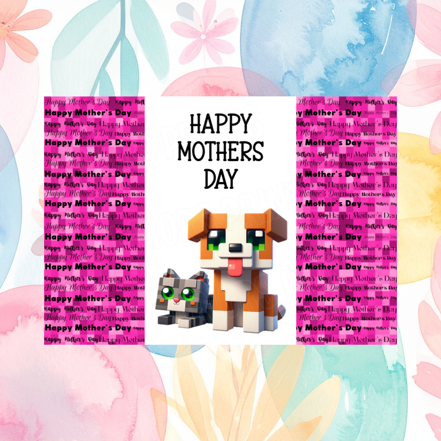 Minecraft Happy Mothers Day Chocolate Bar Wrapper