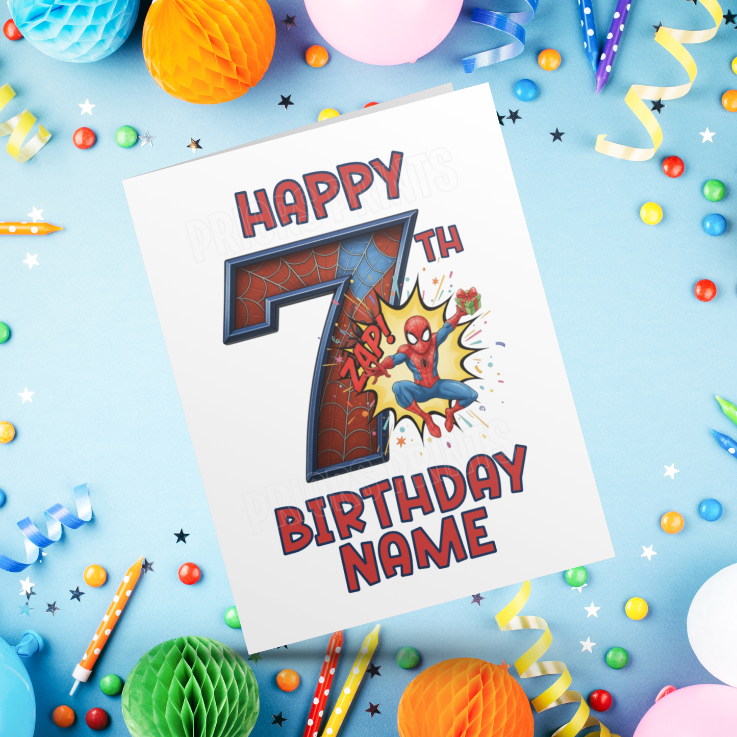 Personalised Spiderman Birthday Card with age 1-20 I Marvel I Superhero