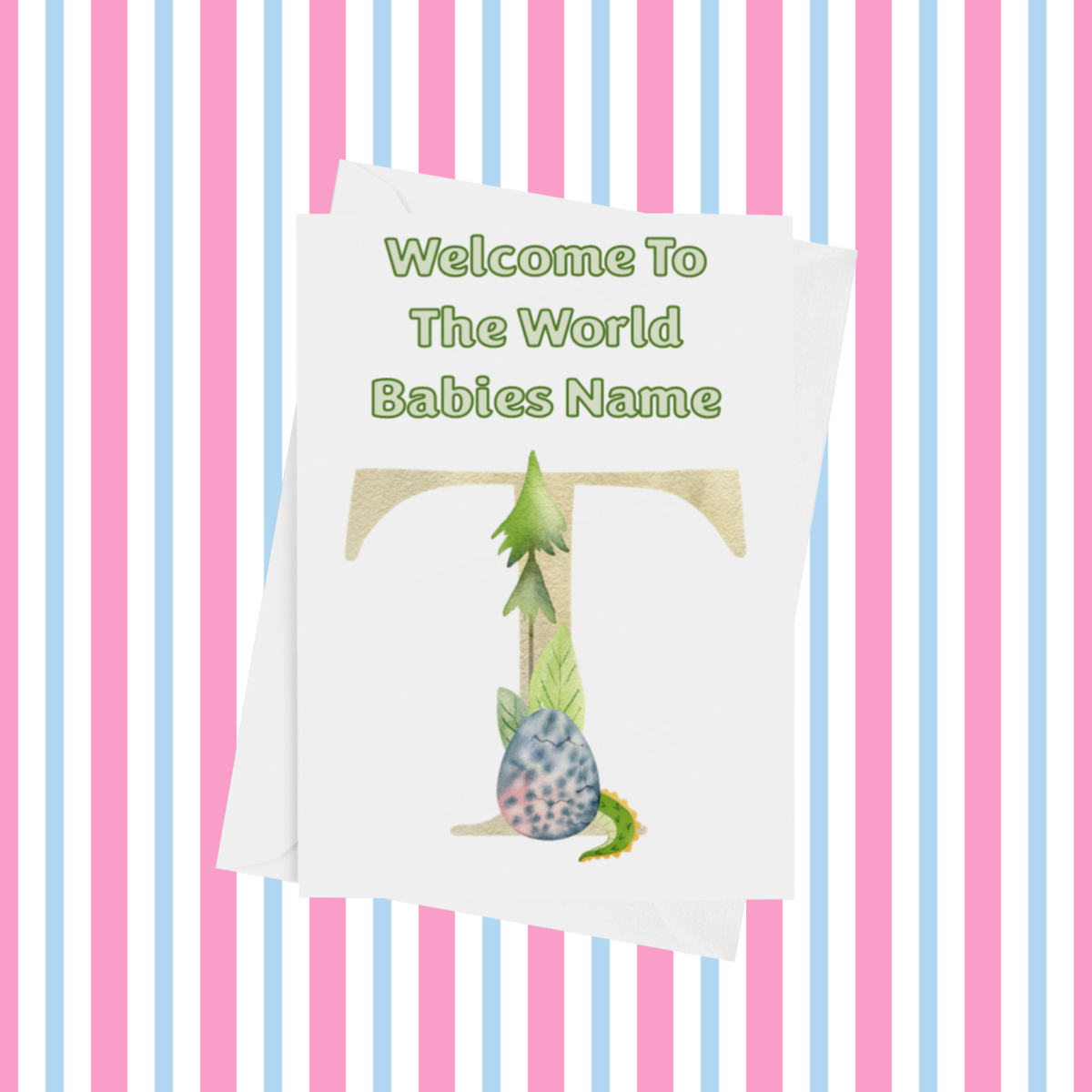 Welcome To The World Dragon Personalised Card for New Baby in Gold