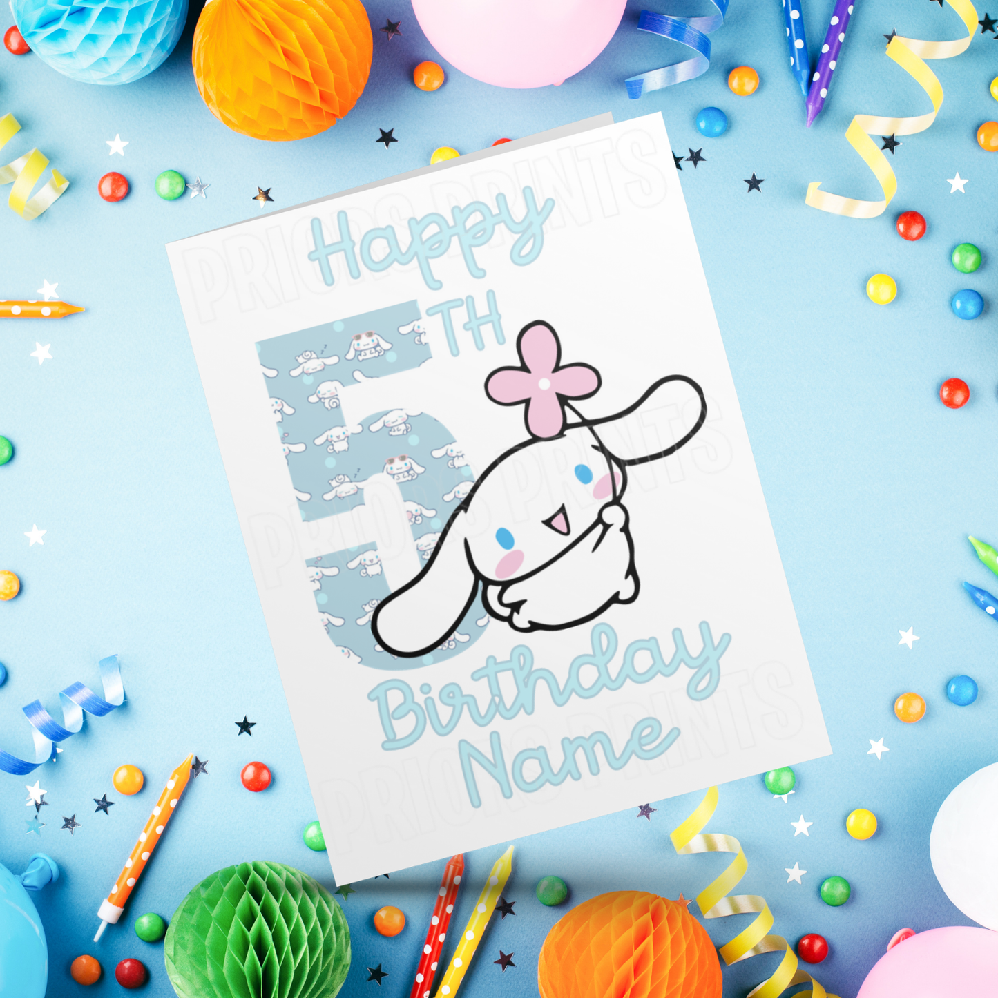 Personalised Cinnamoroll Birthday Card with Age 1-20 Years (Sanrio- Hello Kitty & Friends)