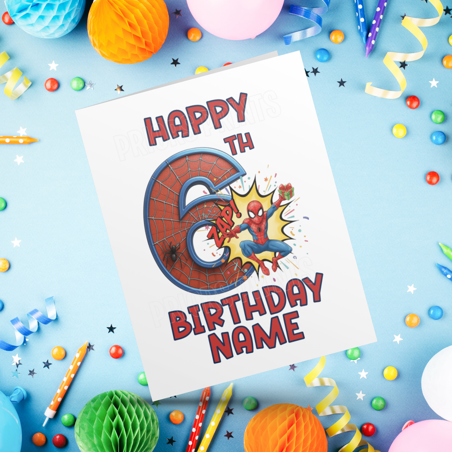 Personalised Spiderman Birthday Card with age 1-20 I Marvel I Superhero