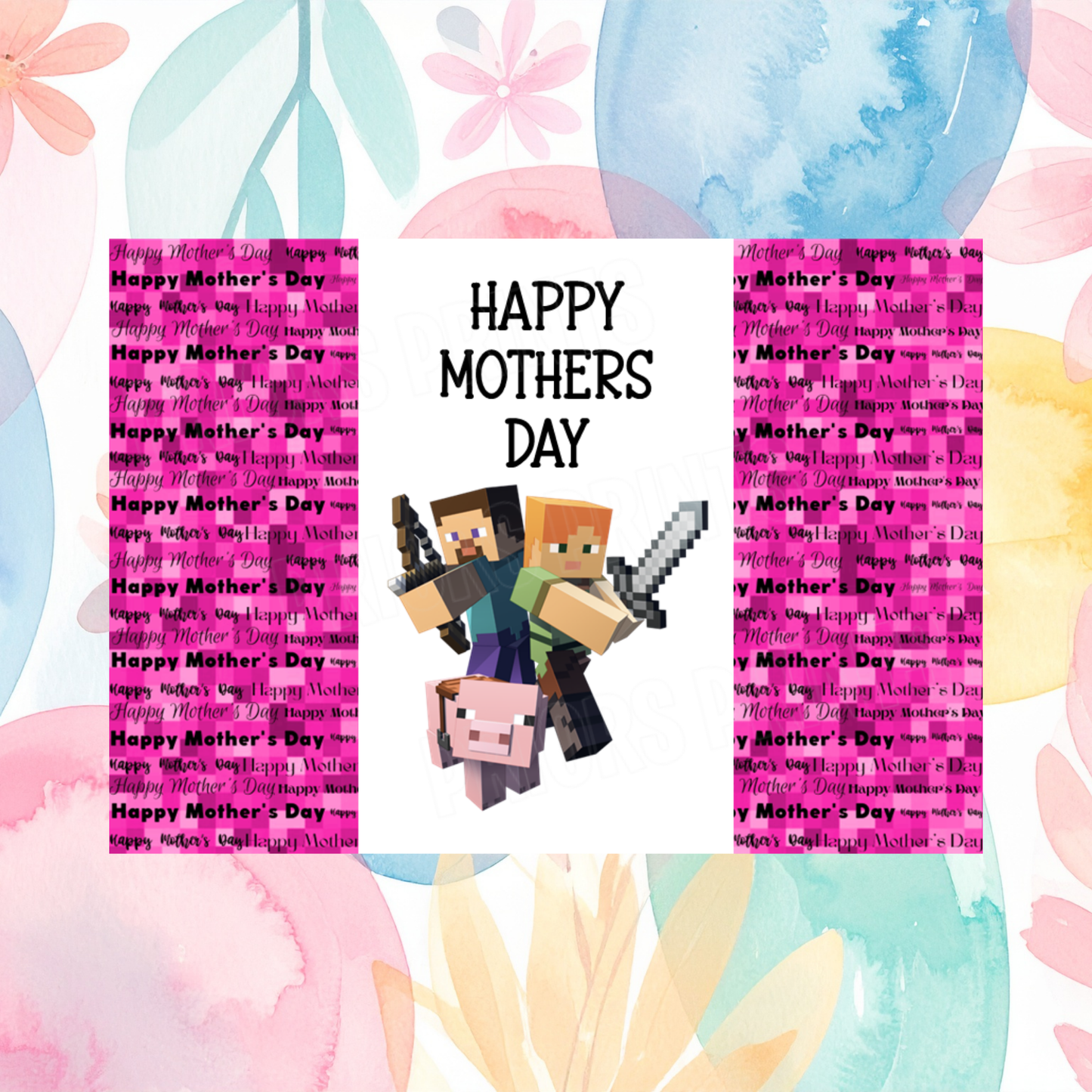 Minecraft Happy Mothers Day Chocolate Bar Wrapper