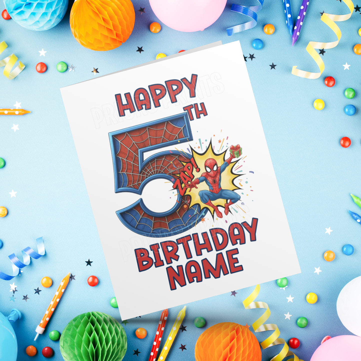 Personalised Spiderman Birthday Card with age 1-20 I Marvel I Superhero