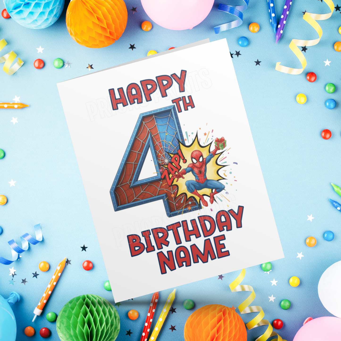 Personalised Spiderman Birthday Card with age 1-20 I Marvel I Superhero
