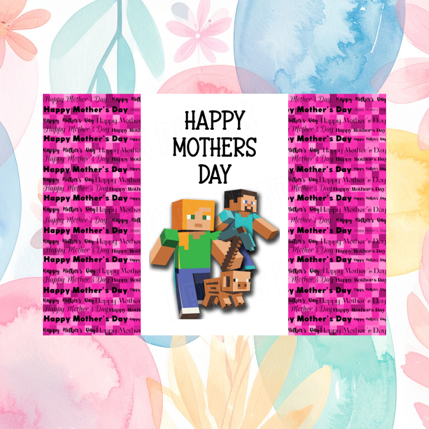 Minecraft Happy Mothers Day Chocolate Bar Wrapper