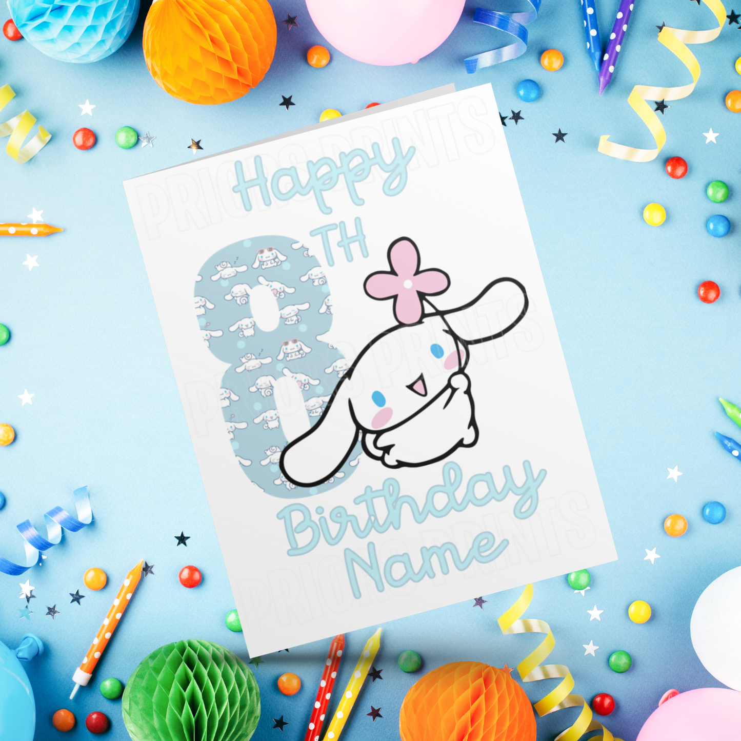 Personalised Cinnamoroll Birthday Card with Age 1-20 Years (Sanrio- Hello Kitty & Friends)