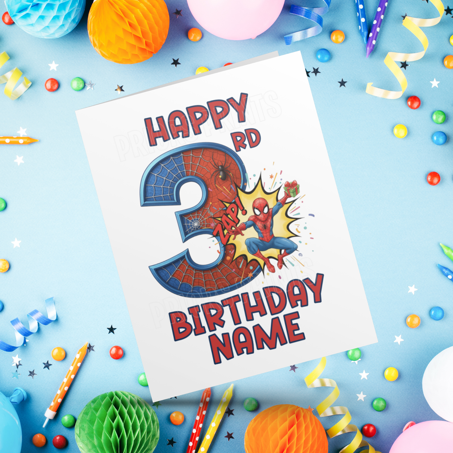 Personalised Spiderman Birthday Card with age 1-20 I Marvel I Superhero