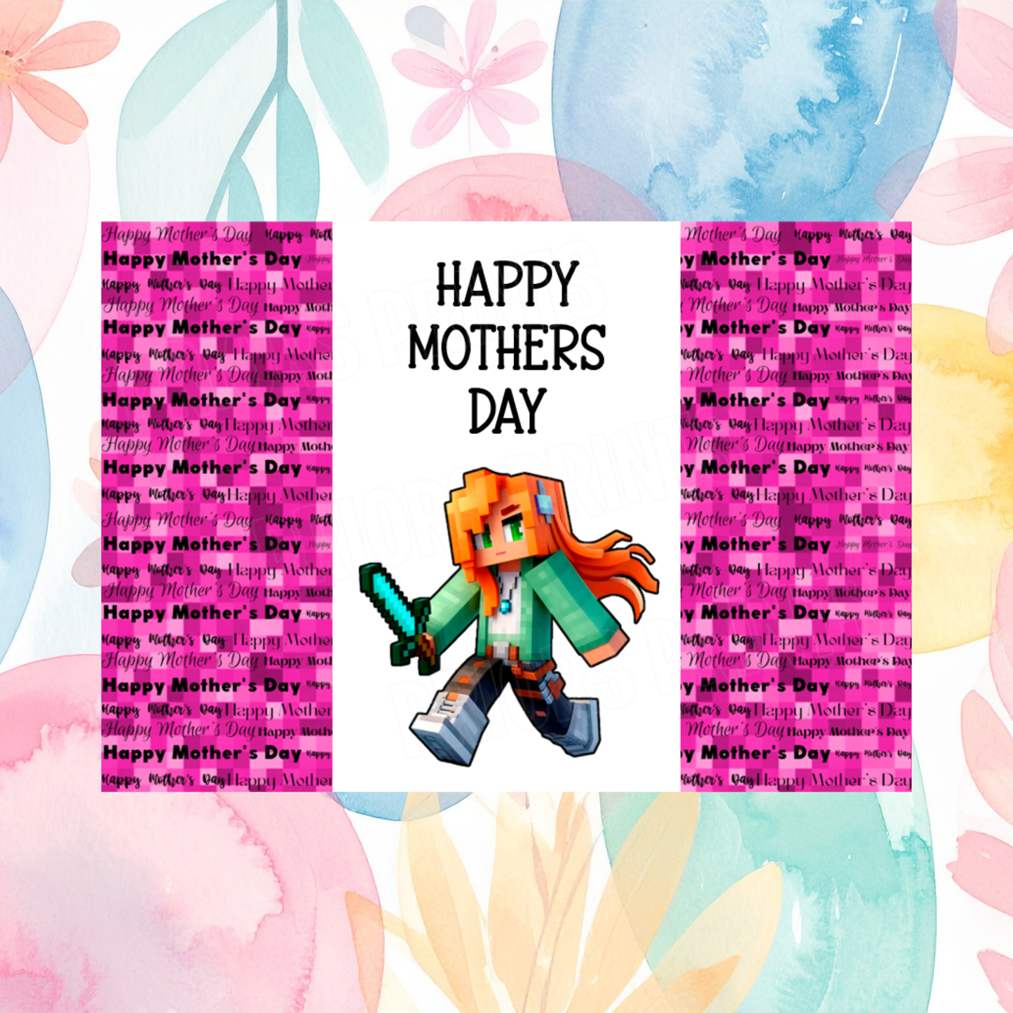 Minecraft Happy Mothers Day Chocolate Bar Wrapper