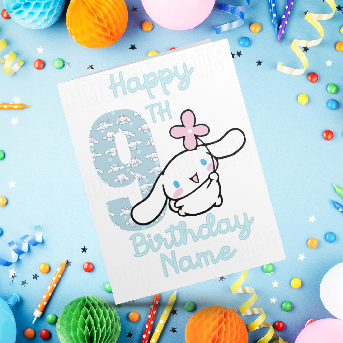 Personalised Cinnamoroll Birthday Card with Age 1-20 Years (Sanrio- Hello Kitty & Friends)