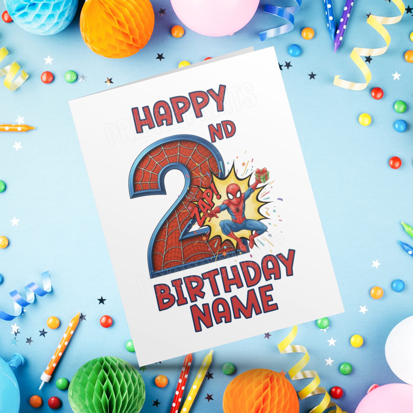 Personalised Spiderman Birthday Card with age 1-20 I Marvel I Superhero
