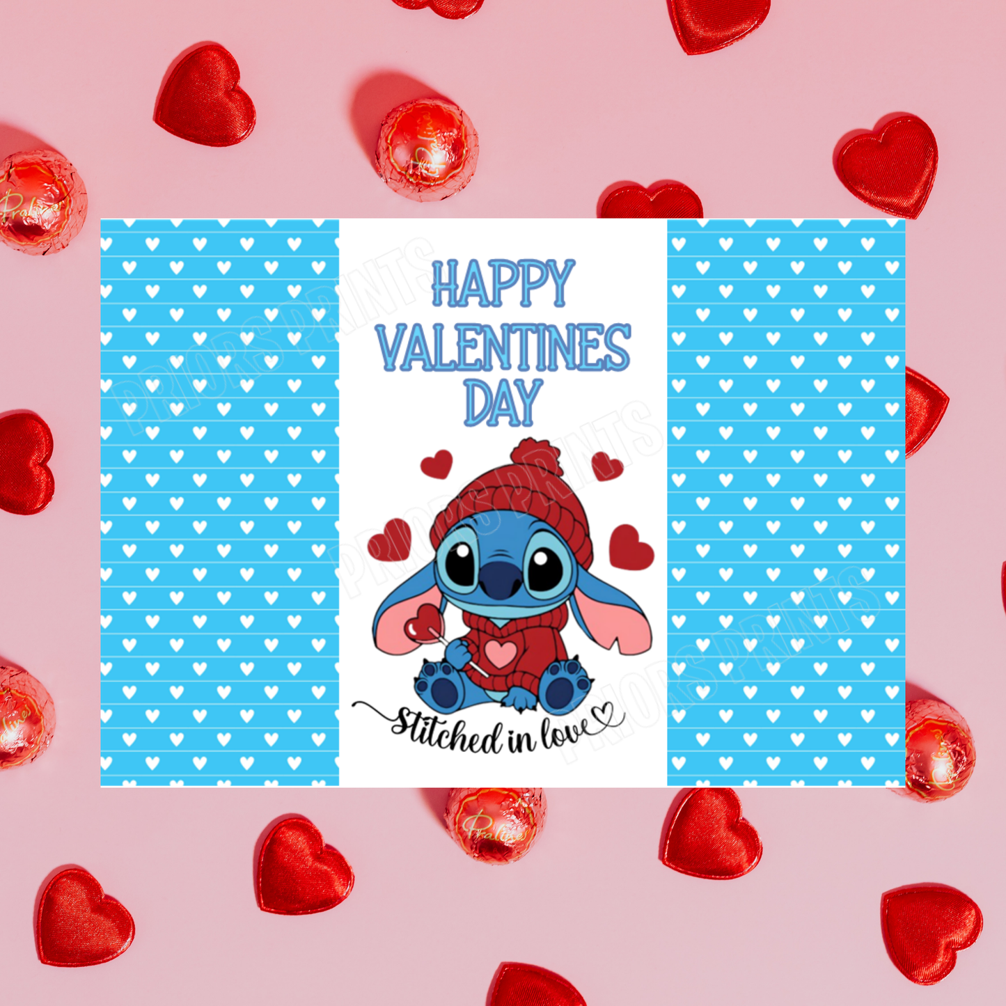 Lilo & Stitch Valentines Day Chocolate Bar Wrappers 2 I Stitch I Angel