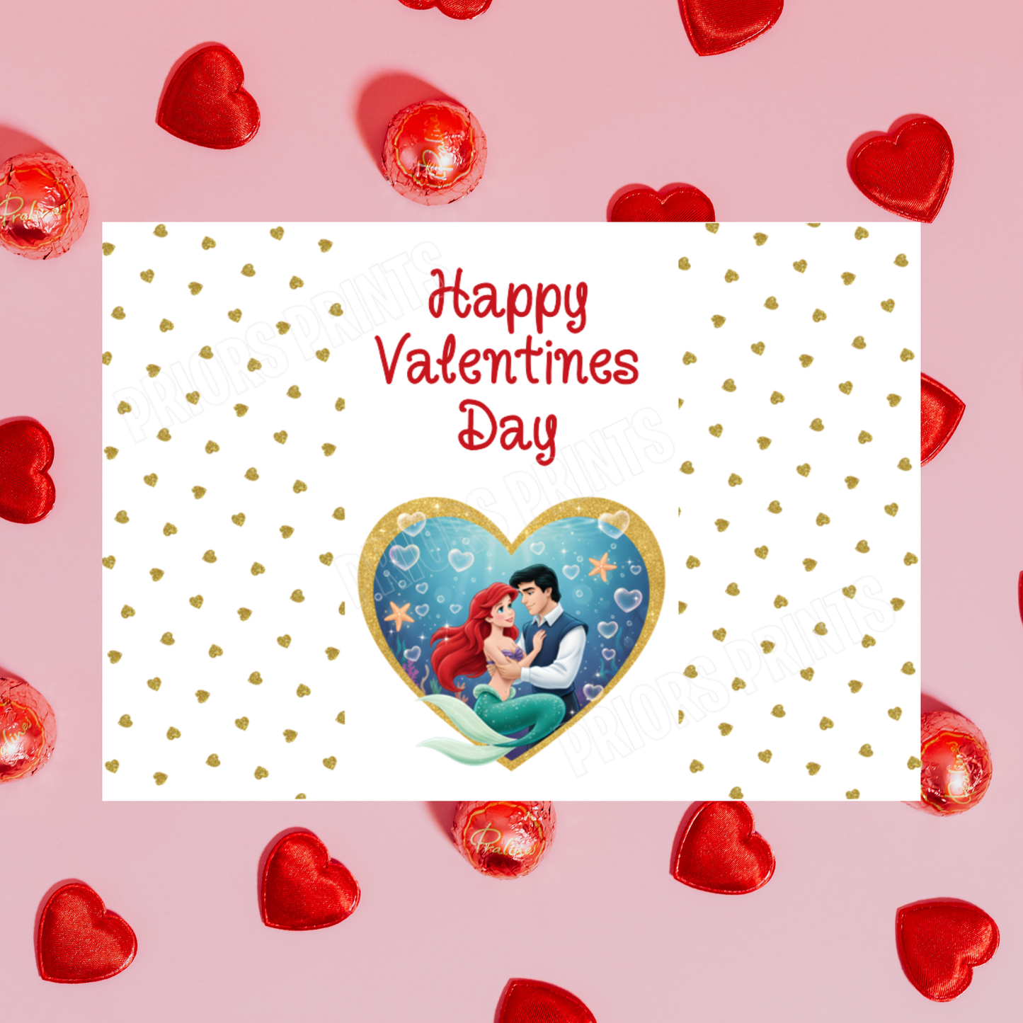 Cute Disney Princess Valentines Day Chocolate Bar Wrappers Belle I Sleeping Beauty I Little Mermaid I Tiana I Rapunzel I Ariel I Tangled