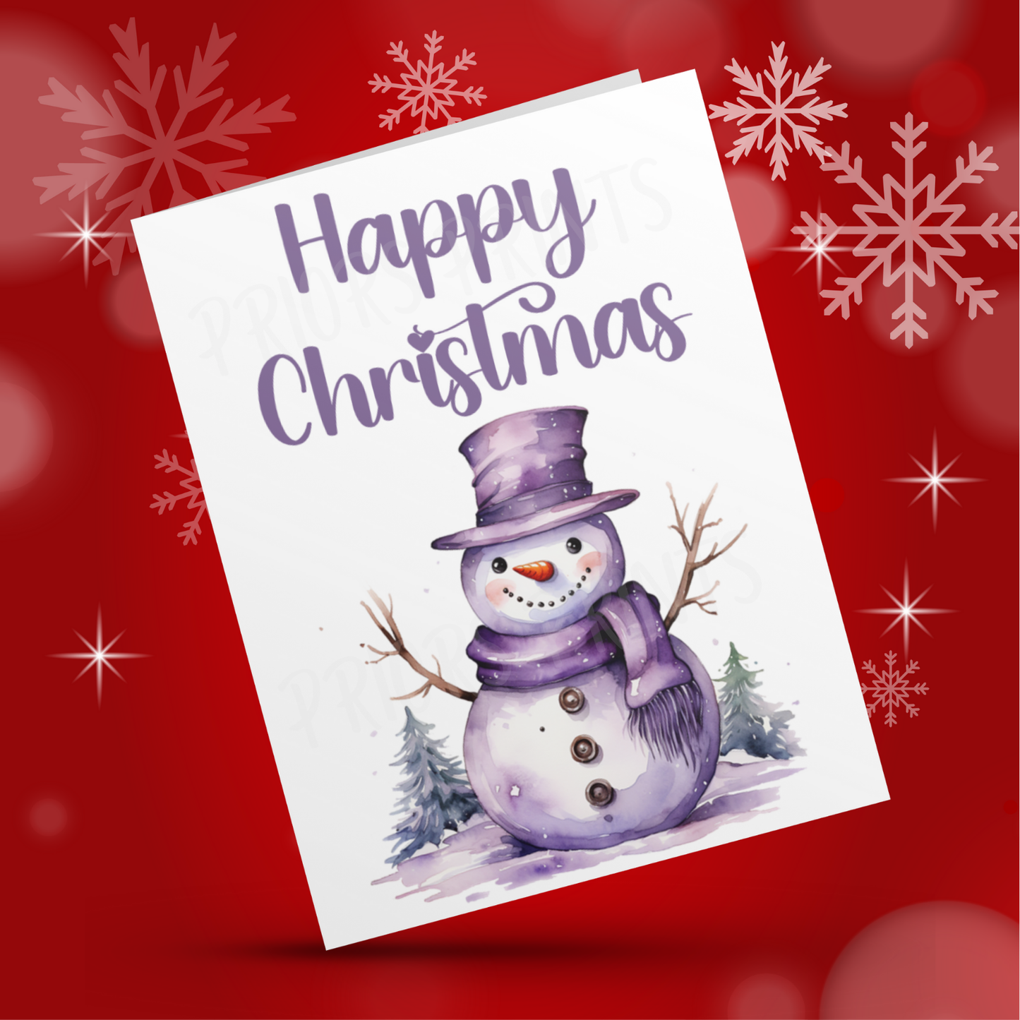 Cute Purple Christmas Cards
