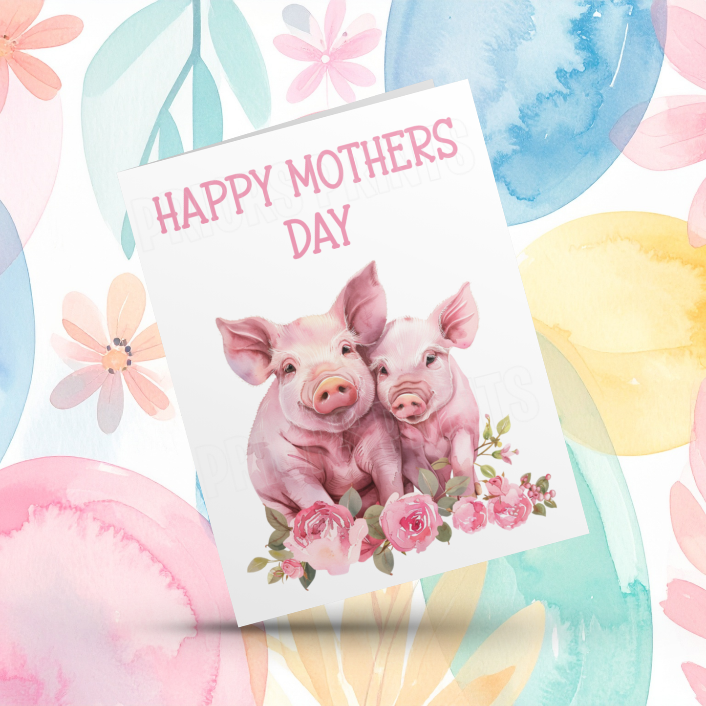 Cute Animals with Babies Happy Mothers Day Card