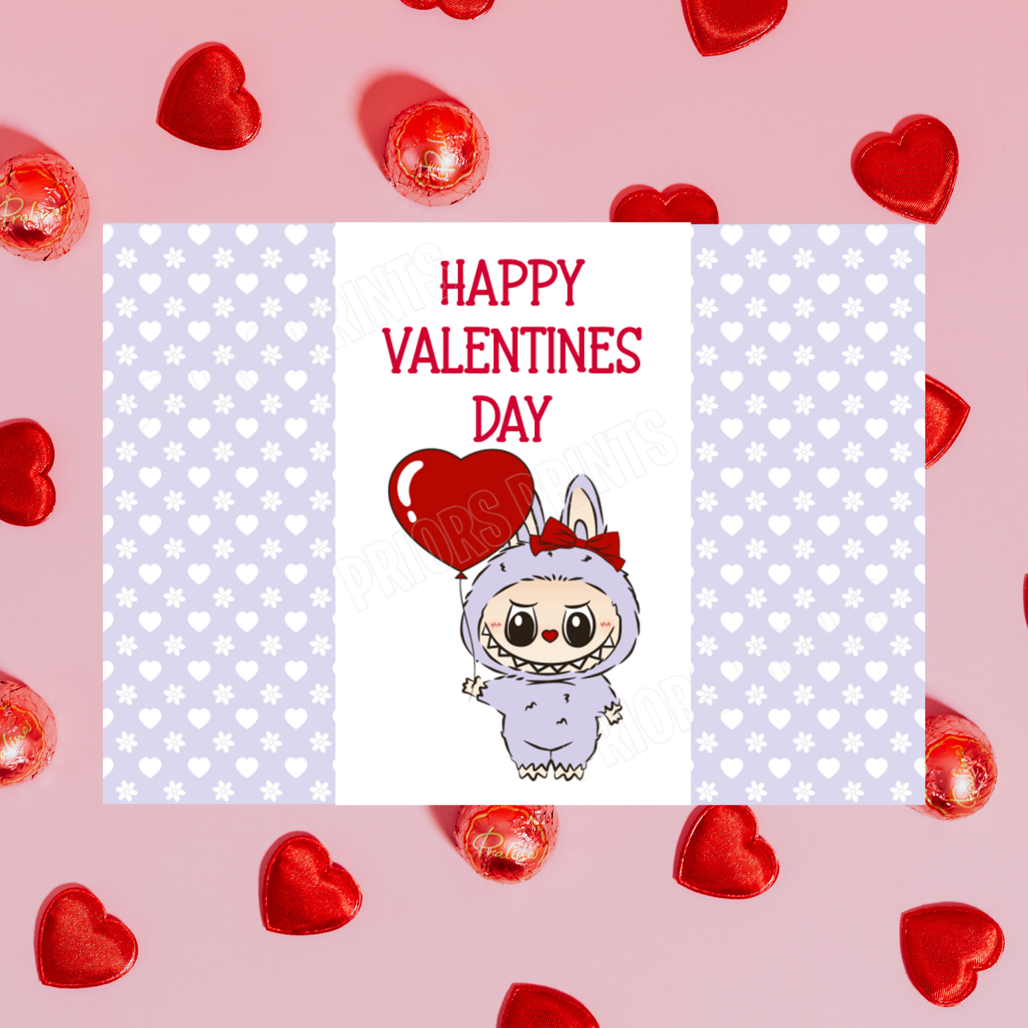 Labubu Valentines Day Chocolate Bar Wrappers